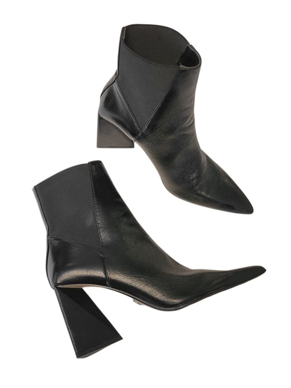 Zara Pointed Toe Geometrical Heel Ankle Boot 39